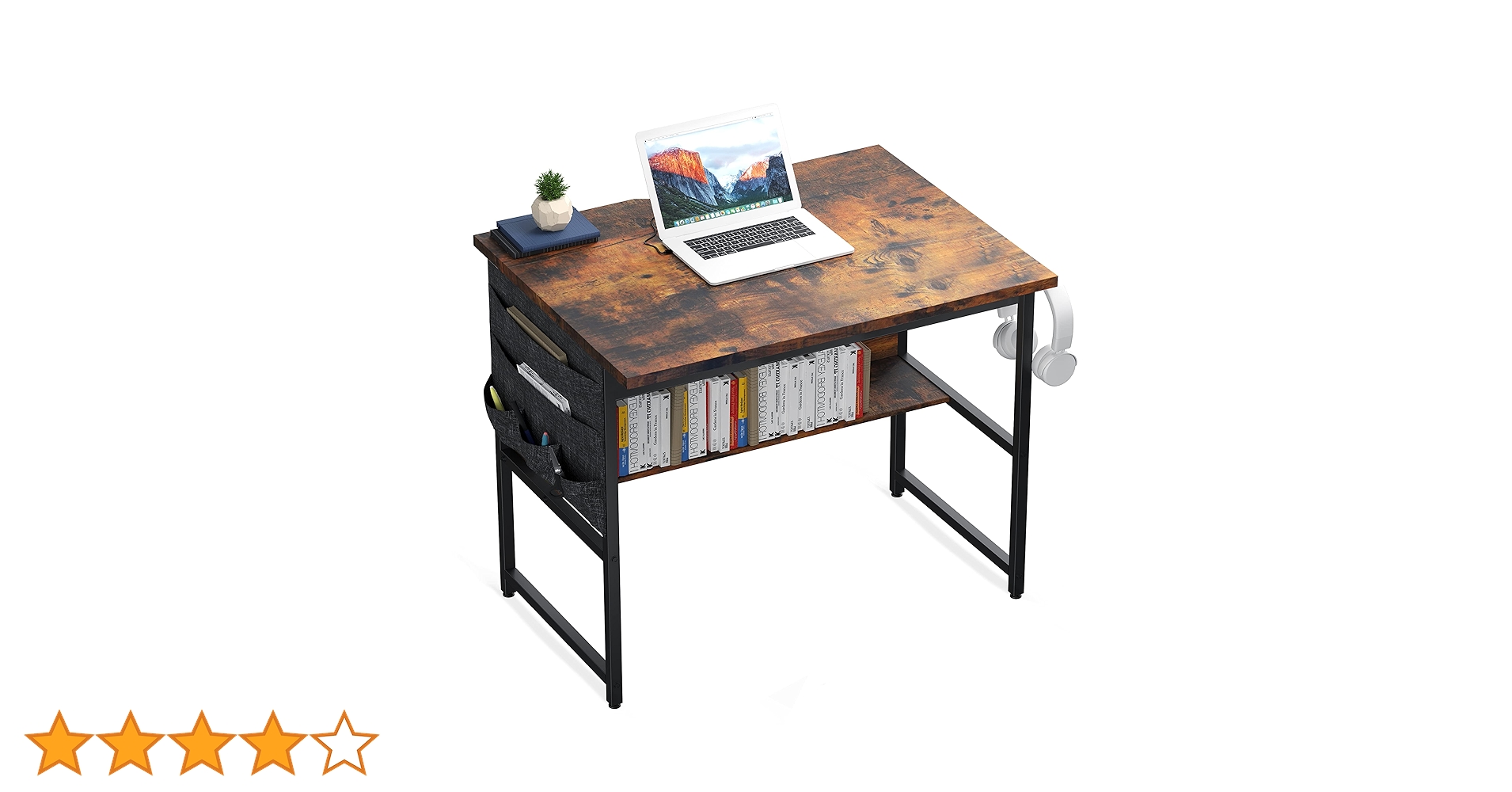 Amazon | ZXD pcデスク ラック付き 幅80cm×奥行50cm パソコン